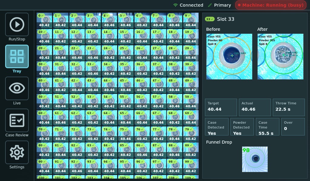 LoadBot tray during the loading workflow